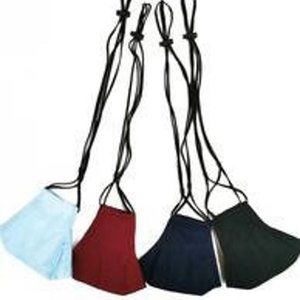 BLACK Face mask with lanyard - unisex